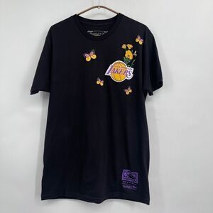 Mitchell & Ness Black Flower Butterfly NBA LA Lakers State T-Shirt Size Medium